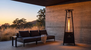 Lava Heat Italia Capri patio heater in Hammered Black - outdoor setting