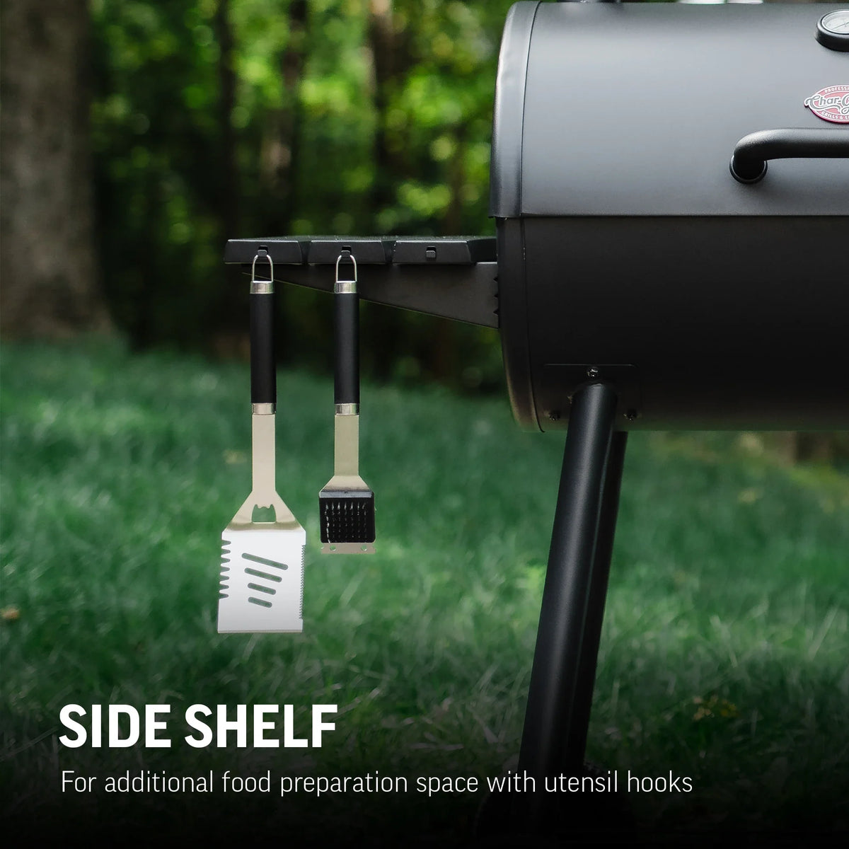 Char-Griller Smokin' Pro CG30044223 charcoal cooking lifestyle view