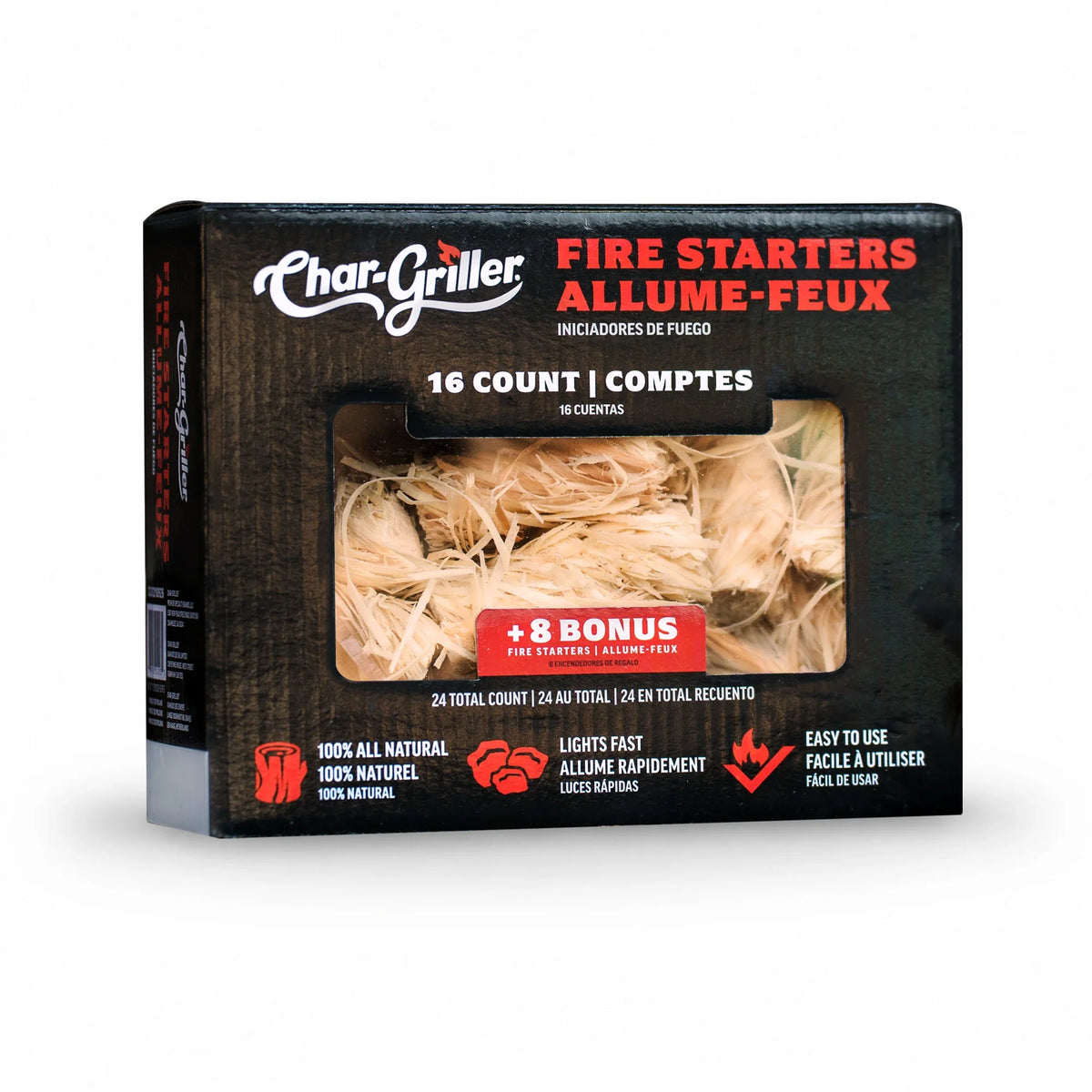 Char-Griller CG30210926 natural wood fire starters 24-count pack