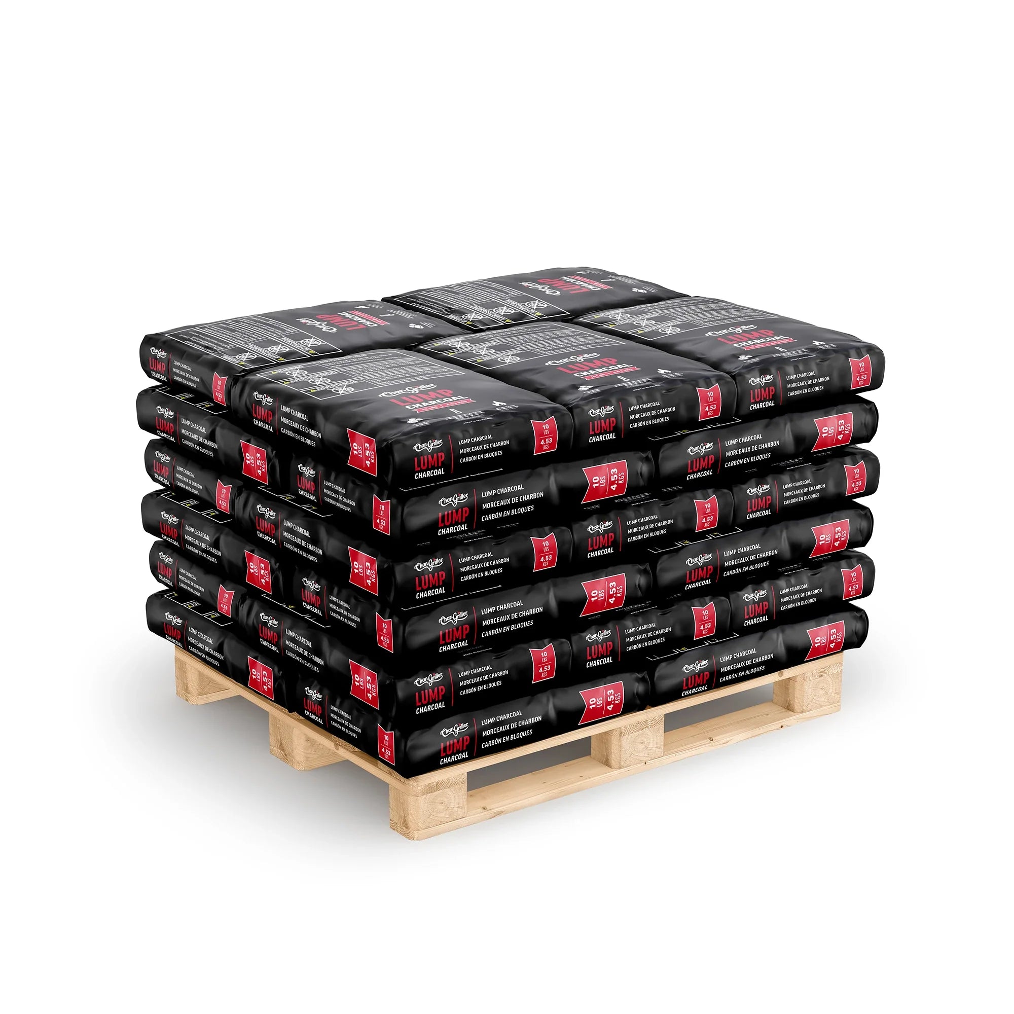 Char-Griller lump charcoal full pallet with 70 bags
