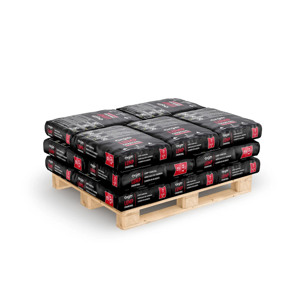 Char-Griller lump charcoal half pallet with 35 bags