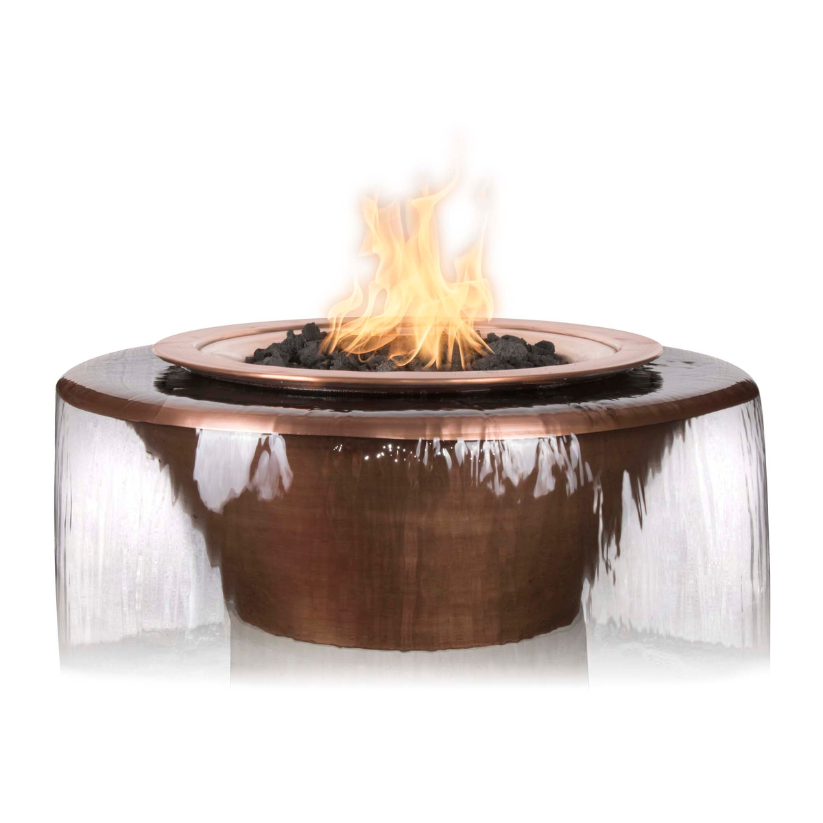 Manufacturer photograph of The Outdoor Plus Cazo 360° Copper Fire & Water Bowl - 30 or 36 Inch