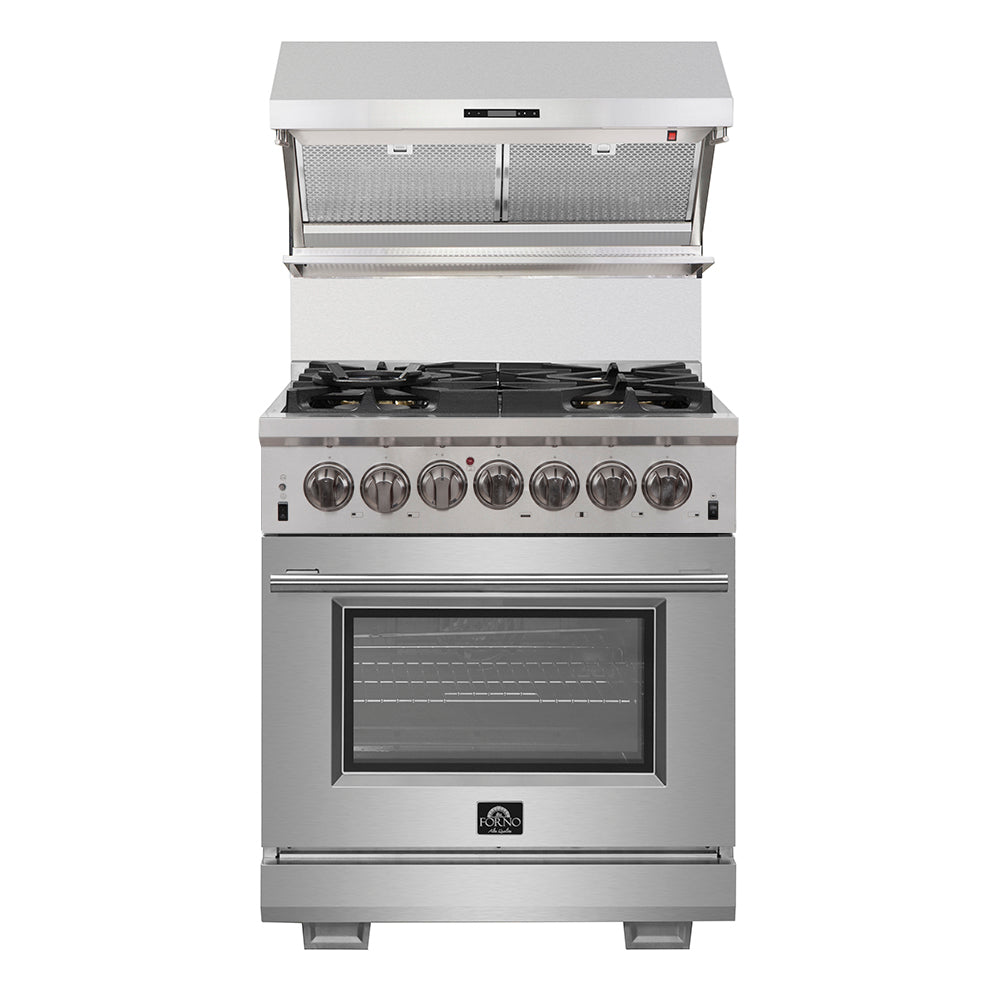 Forno Capriasca 30-Inch Dual Fuel Range FFSGS6187-30 – Stainless Steel – Combo HB 30 2