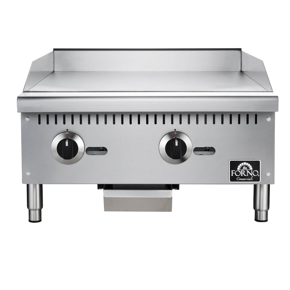Forno Commerciale 24-Inch Commercial Gas Griddle FCMGG0055-24 – Stainless Steel – Commercial Gas Griddle FCMGG0055 24 Front 2025 08 22