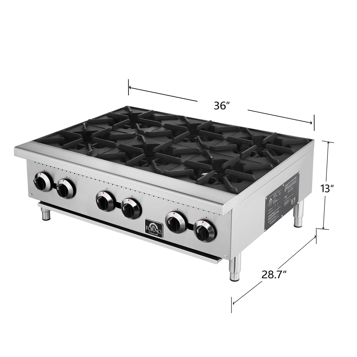 Forno Commerciale 36-Inch Commercial Hotplate FCMHP0079-36 – Stainless Steel – Commercial Hotplate FCMHP0079 36 Dimensions 2025 08 22