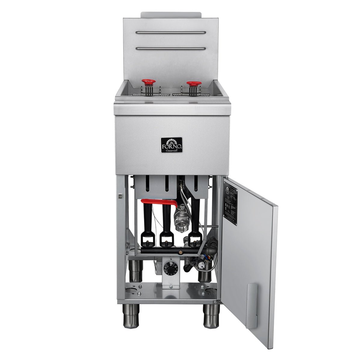 Forno Burners Commercial Deep Fryer FCMGF0016 – Stainless Steel – Commercial deep Fryer FCMGF0016 Front Opened 2025 08 21
