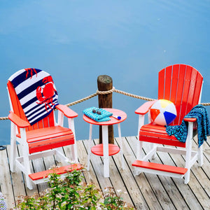 Luxcraft 28-inch Deluxe End Table in a colorful outdoor seating arrangement