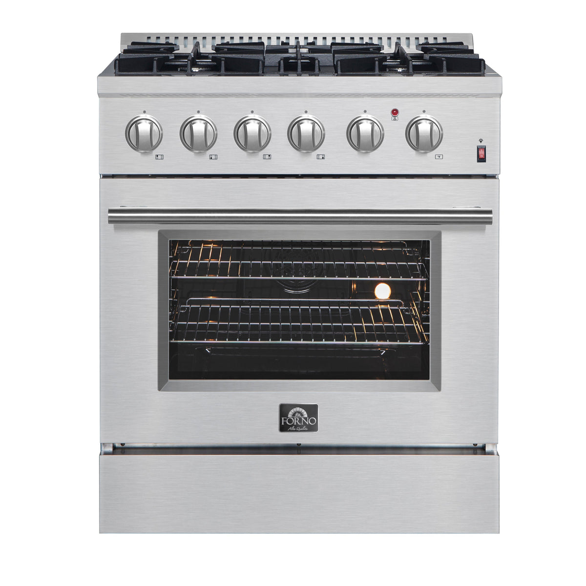 Forno Marco 30-Inch Dual Fuel Range FFSGS6197-30 – Stainless Steel – Dual Fuel Range FFSGS6197 30 V1 Front 2024 09 23