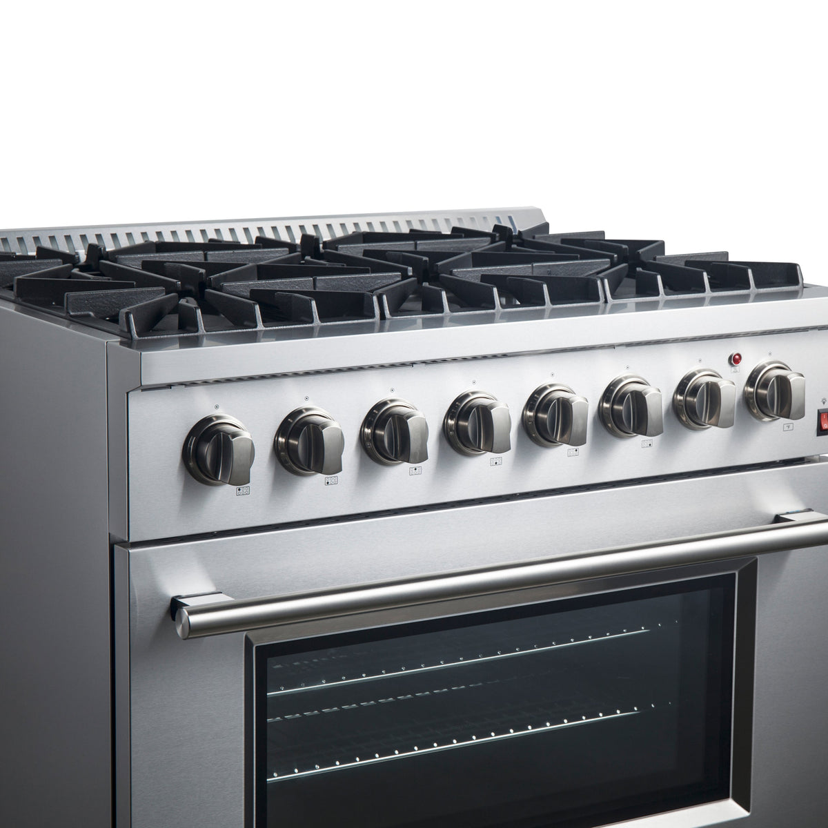 Forno Marco 36-Inch Dual Fuel Range FFSGS6197-36 – Stainless Steel – Dual Fuel Range FFSGS6197 36 V1 Angle Left Front 2024 09 23