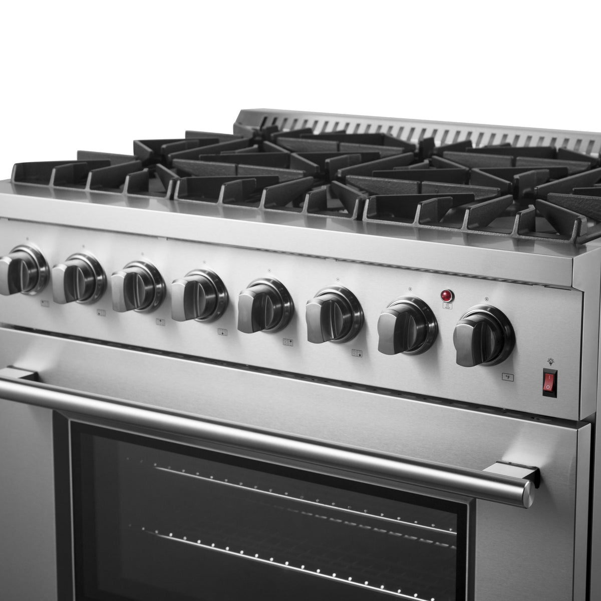 Forno Marco 36-Inch Dual Fuel Range FFSGS6197-36 – Stainless Steel – Dual Fuel Range FFSGS6197 36 V1 Angle Right Front 2024 09 23