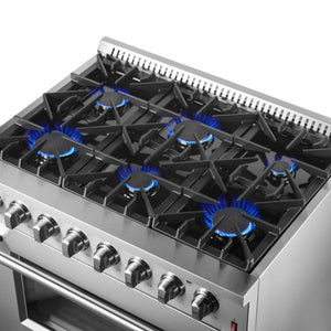 Forno Marco 36-Inch Dual Fuel Range FFSGS6197-36 – Stainless Steel – Dual Fuel Range FFSGS6197 36 V1 Cooktop Overview 2024 09 23
