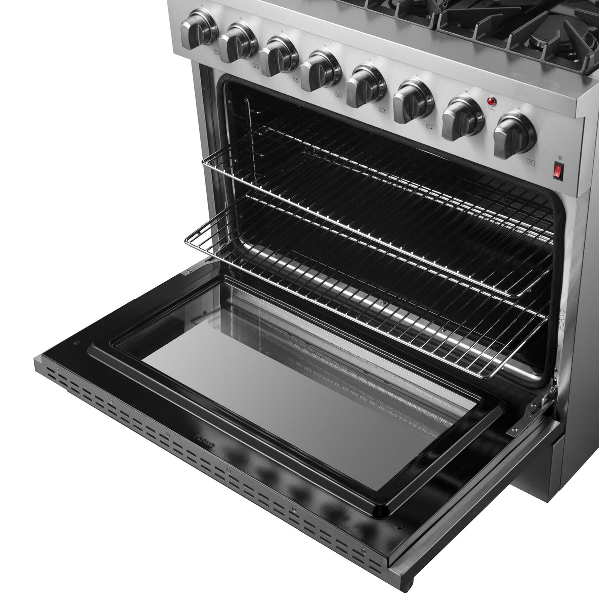 Forno Marco 36-Inch Dual Fuel Range FFSGS6197-36 – Stainless Steel – Dual Fuel Range FFSGS6197 36 V1 Door Open Overview 2024 09 23
