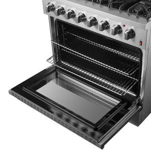 Forno Marco 36-Inch Dual Fuel Range FFSGS6197-36 – Stainless Steel – Dual Fuel Range FFSGS6197 36 V1 Door Open Overview 2024 09 23