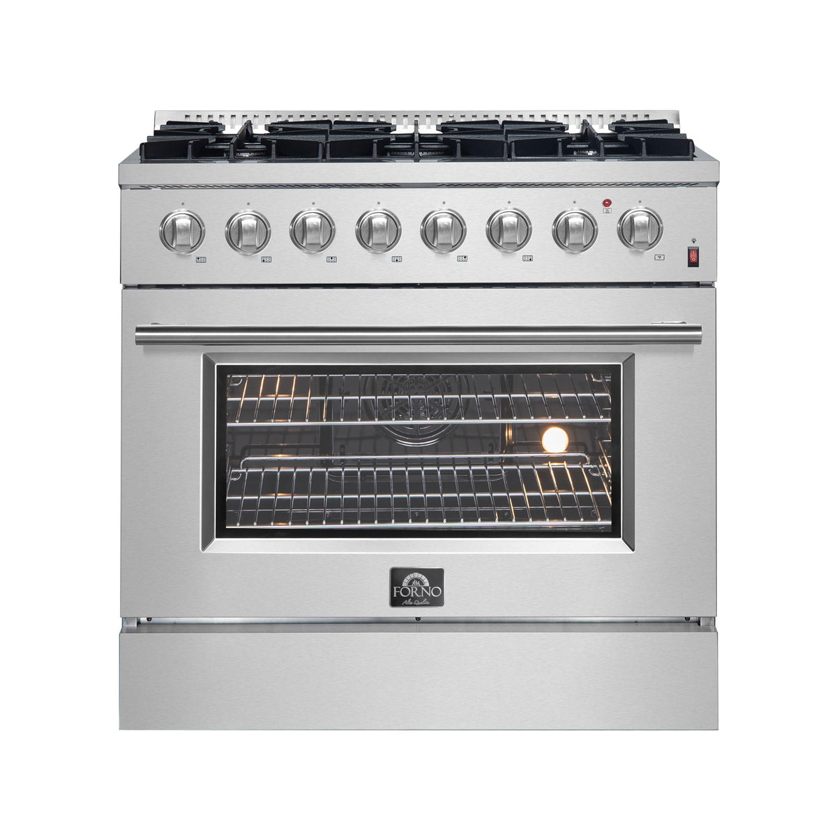 Forno Marco 36-Inch Dual Fuel Range FFSGS6197-36 – Stainless Steel – Dual Fuel Range FFSGS6197 36 V1 Front 2024 09 23 jpg