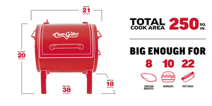 Char-Griller E82424 250 square inch cooking area diagram