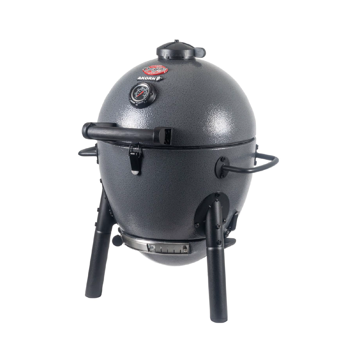 Char-Griller AKORN Jr. E86714 grey kamado charcoal grill front angle