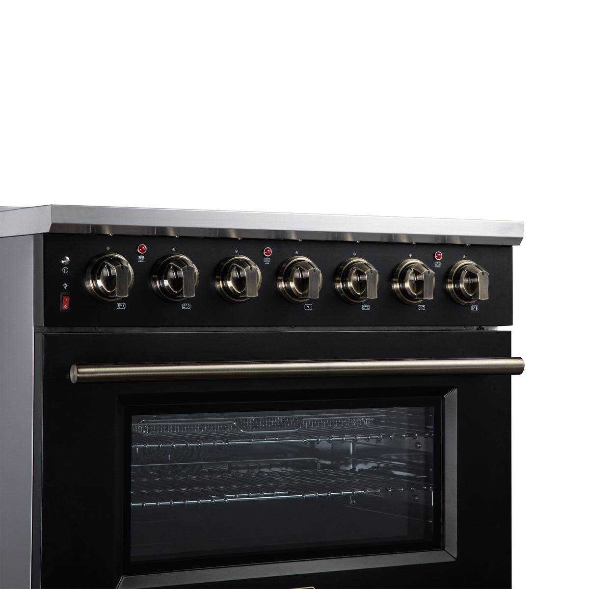 Forno Massimo 36-Inch Electric Range FFSEL6020-36 – Black – Electric Range FFSEL6020 36BLK Control Panel Left Angle 2026 07 28