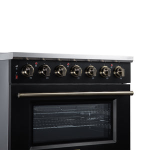 Forno Massimo 36-Inch Electric Range FFSEL6020-36 – Black – Electric Range FFSEL6020 36BLK Control Panel Left Angle 2026 07 28