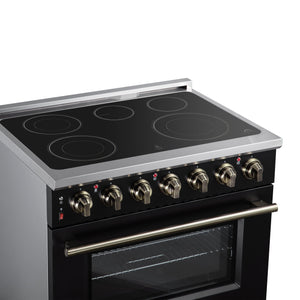 Forno Massimo 36-Inch Electric Range FFSEL6020-36 – Black – Electric Range FFSEL6020 36BLK Cooktop Left Angle 2026 07 28
