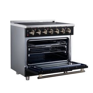 Forno Massimo 36-Inch Electric Range FFSEL6020-36 – Black – Electric Range FFSEL6020 36BLK Left Angle Open 2026 07 28