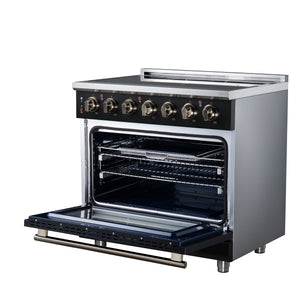 Forno Massimo 36-Inch Electric Range FFSEL6020-36 – Black – Electric Range FFSEL6020 36BLK Right Angle Open 2026 07 28