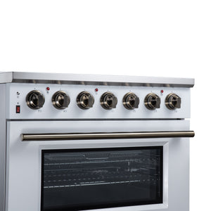Forno Massimo 36-Inch Electric Range FFSEL6020-36 – White – Electric Range FFSEL6020 36WHT Control Panel Left Angle 2026 07 28