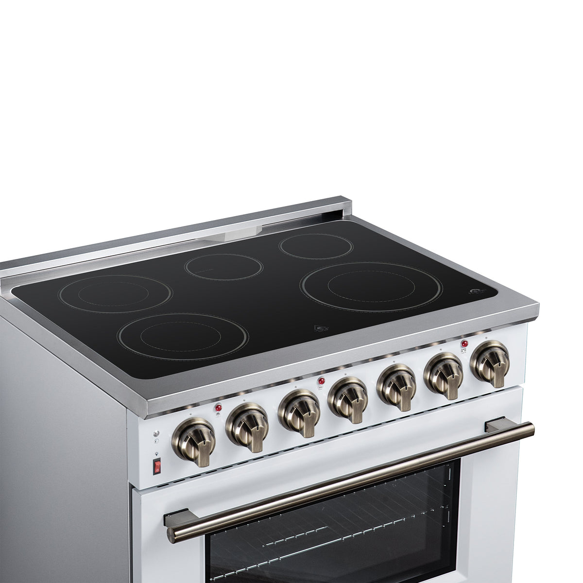 Forno Massimo 36-Inch Electric Range FFSEL6020-36 – White – Electric Range FFSEL6020 36WHT Cooktop Left Angle 2026 07 28