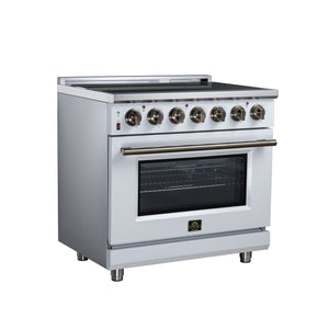 Forno Massimo 36-Inch Electric Range FFSEL6020-36 – White – Electric Range FFSEL6020 36WHT Left Angle 2026 07 28