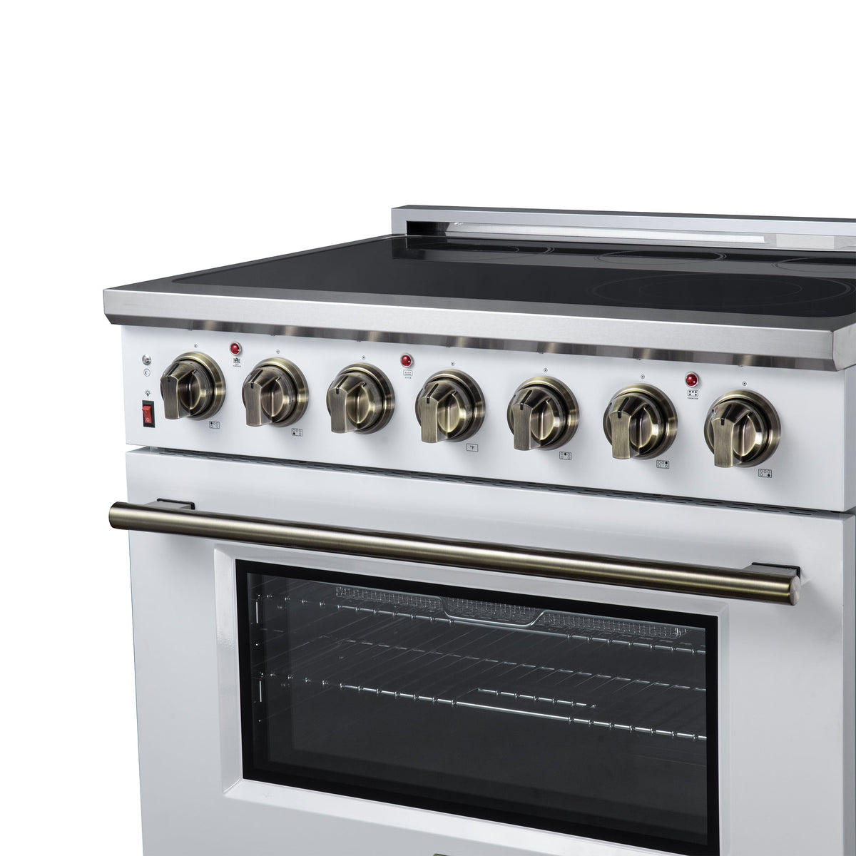 Forno Massimo 36-Inch Electric Range FFSEL6020-36 – White – Electric Range FFSEL6020 36WHT Right Angle Close Up 2026 07 28