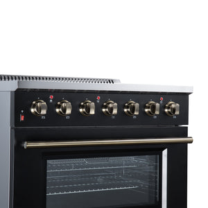 Forno Galiano 36-Inch Electric Range FFSEL6083-36 – Black – Electric Range FFSEL6083 36BLK Control Panel Left Angle 2026 07 22