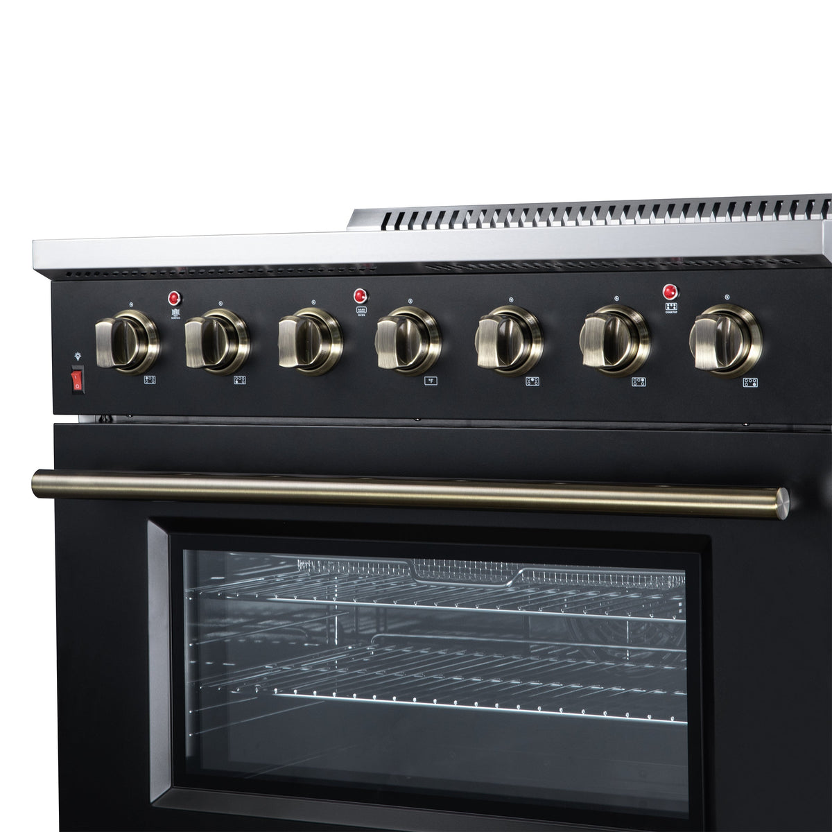 Forno Galiano 36-Inch Electric Range FFSEL6083-36 – Black – Electric Range FFSEL6083 36BLK Control Panel Right Angle 2026 07 22