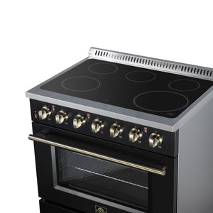 Forno Galiano 36-Inch Electric Range FFSEL6083-36 – Black – Electric Range FFSEL6083 36BLK Cooktop Right Angle 2026 07 22