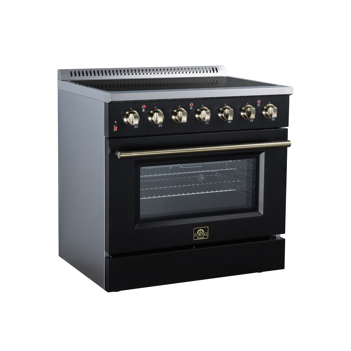 Forno Galiano 36-Inch Electric Range FFSEL6083-36 – Black – Electric Range FFSEL6083 36BLK Left Angle 2026 07 22