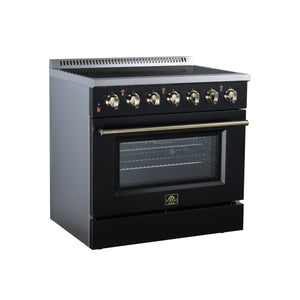 Forno Galiano 36-Inch Electric Range FFSEL6083-36 – Black – Electric Range FFSEL6083 36BLK Left Angle 2026 07 22