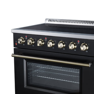 Forno Galiano 36-Inch Electric Range FFSEL6083-36 – Black – Electric Range FFSEL6083 36BLK Right Angle Close Up 2026 07 22