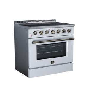 Forno Galiano 36-Inch Electric Range FFSEL6083-36 – White – Electric Range FFSEL6083 36WHT Left Angle 2026 07 22