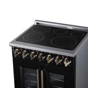 Forno Massimo 30-Inch Electric Range FFSEL6955-30 – Black – Electric Range FFSEL6955 30BLK Cooktop Right Angle 2026 07 28