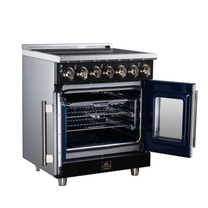 Forno Massimo 30-Inch Electric Range FFSEL6955-30 – Black – Electric Range FFSEL6955 30BLK Left Angle Open 2026 07 28