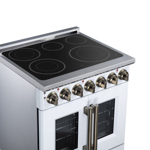 Forno Massimo 30-Inch Electric Range FFSEL6955-30 – White – Electric Range FFSEL6955 30WHT Cooktop Left Angle 2026 07 28