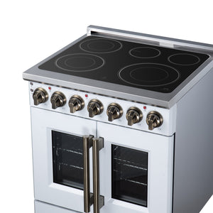 Forno Massimo 30-Inch Electric Range FFSEL6955-30 – White – Electric Range FFSEL6955 30WHT Cooktop Right Angle 2026 07 28