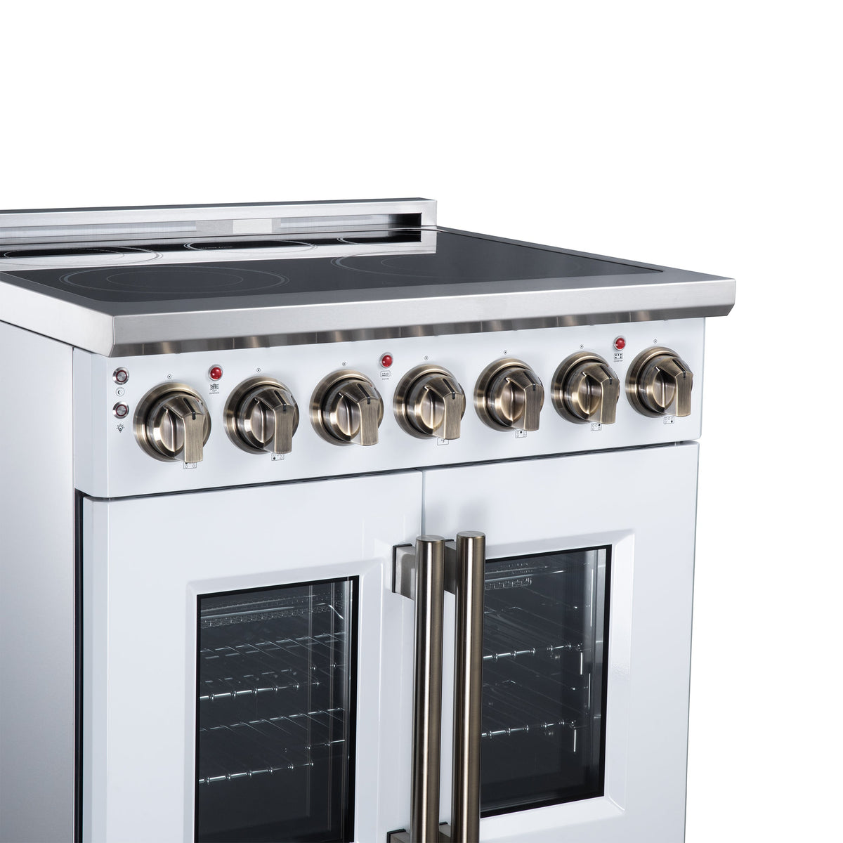 Forno Massimo 30-Inch Electric Range FFSEL6955-30 – White – Electric Range FFSEL6955 30WHT Left Angle Close Up 2026 07 28