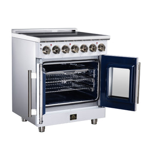 Forno Massimo 30-Inch Electric Range FFSEL6955-30 – White – Electric Range FFSEL6955 30WHT Left Angle Open 2026 07 28