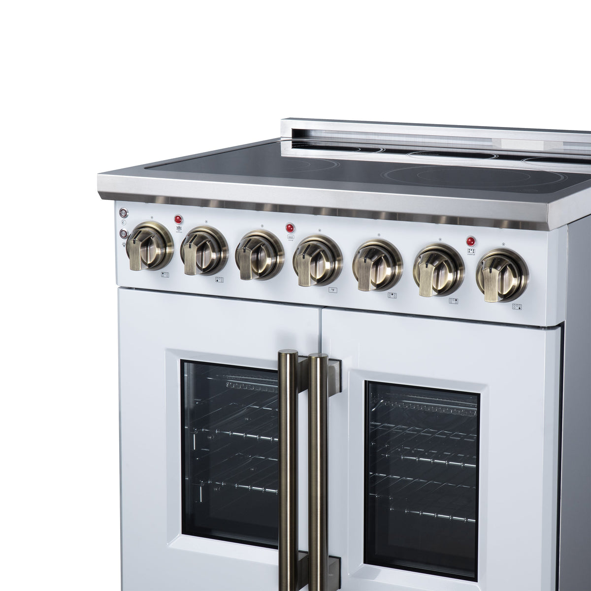 Forno Massimo 30-Inch Electric Range FFSEL6955-30 – White – Electric Range FFSEL6955 30WHT Right Angle Close Up 2026 07 28