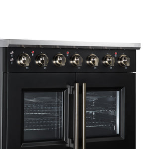 Forno Massimo 36-Inch Electric Range FFSEL6955-36 – Black – Electric Range FFSEL6955 36BLK Control Panel Left Angle 2026 07 28