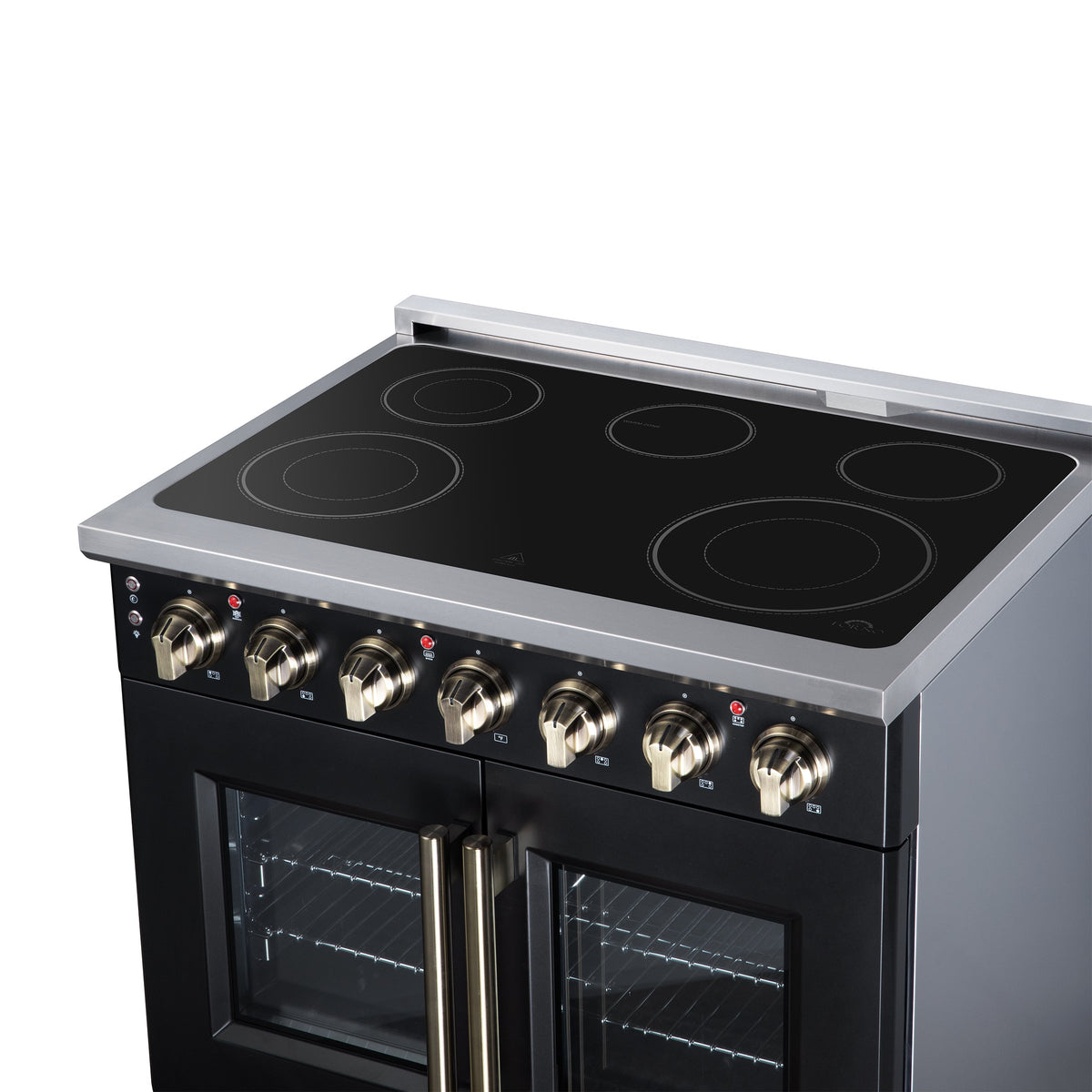 Forno Massimo 36-Inch Electric Range FFSEL6955-36 – Black – Electric Range FFSEL6955 36BLK Cooktop Right Angle 2026 07 28