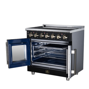 Forno Massimo 36-Inch Electric Range FFSEL6955-36 – Black – Electric Range FFSEL6955 36BLK Right Angle Open 2026 07 28