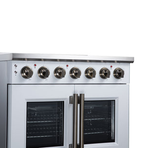 Forno Massimo 36-Inch Electric Range FFSEL6955-36 – White – Electric Range FFSEL6955 36WHT Control Panel Left Angle 2026 07 28