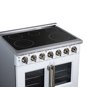 Forno Massimo 36-Inch Electric Range FFSEL6955-36 – White – Electric Range FFSEL6955 36WHT Cooktop Left Angle 2026 07 28