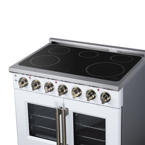 Forno Massimo 36-Inch Electric Range FFSEL6955-36 – White – Electric Range FFSEL6955 36WHT Cooktop Right Angle 2026 07 28