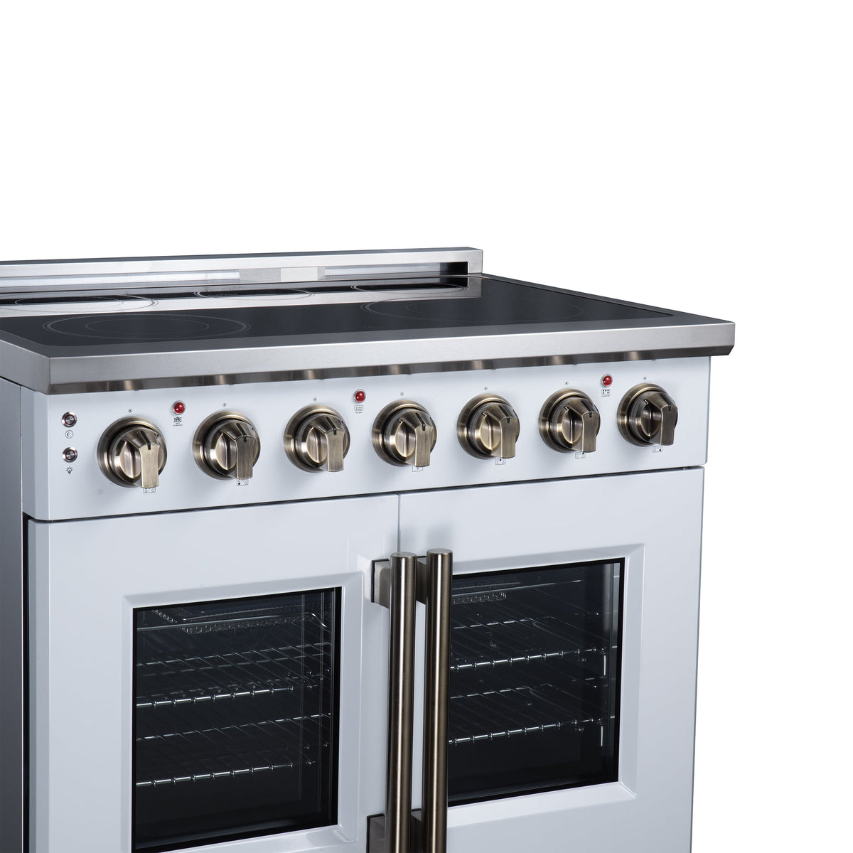 Forno Massimo 36-Inch Electric Range FFSEL6955-36 – White – Electric Range FFSEL6955 36WHT Left Angle Close Up 2026 07 28